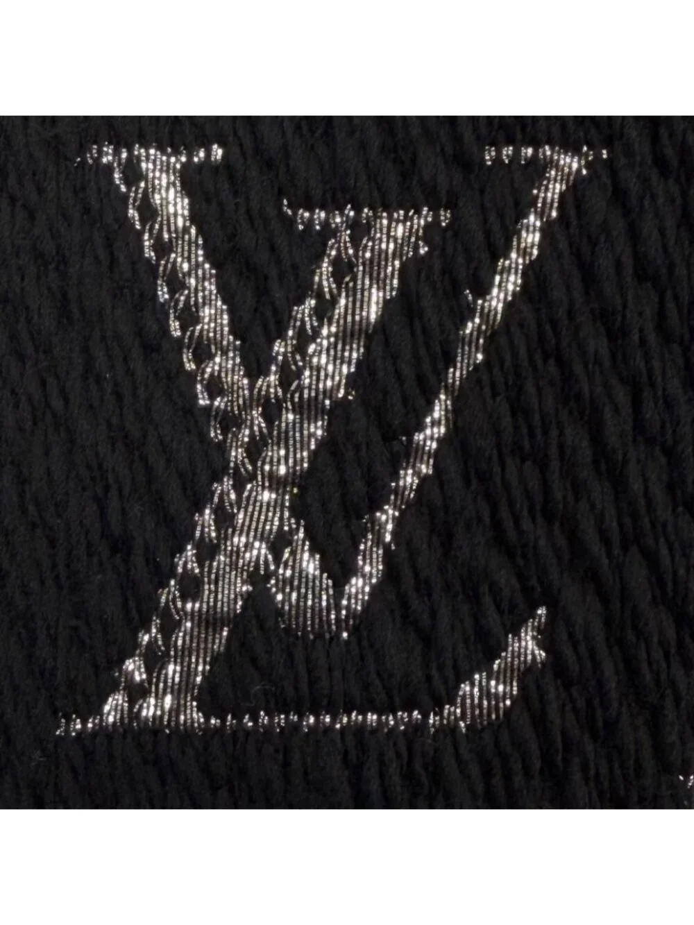 Louis Vuitton Echarpe Logomania Shine Wool Silk Monogram Scarf with Fringe